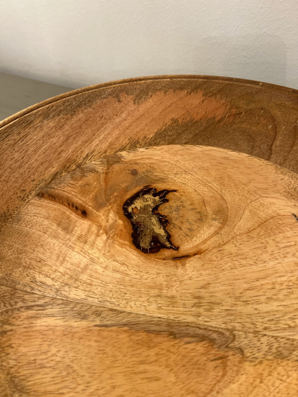 Chrissy Teigen Cravings 13” Mango Wood Bowl Metal Handles Fruit Serving Decor - Picture 3 of 9